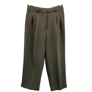 Aritzia The Effortless Pant Cropped Crepette Green 8